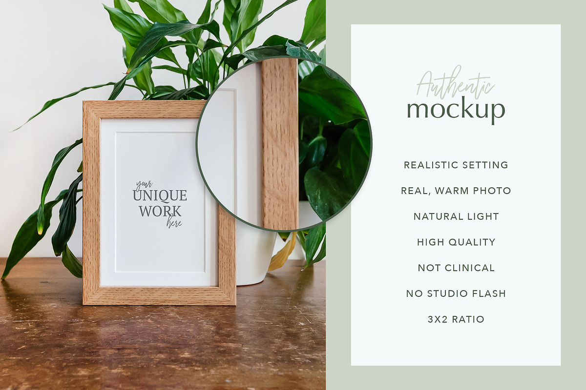 Wood Frame Mockup 3x2 Portrait#B, a Print Template by Julia Jane Creative (Photo 2 of 5)
