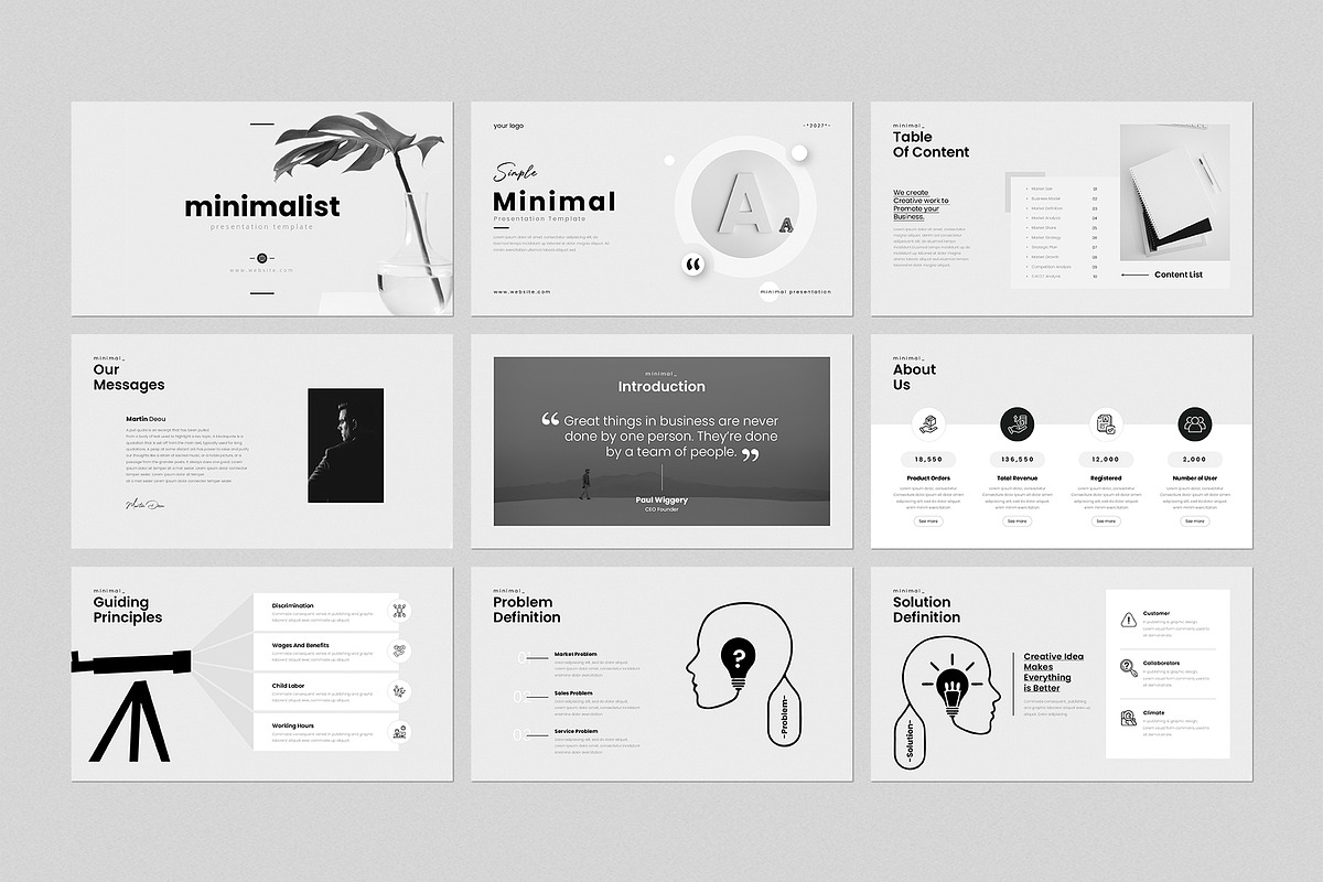 Minimal Presentation Template, a Presentation Template by GenerousArt (Photo 2 of 8)