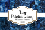 Navy Painted Galaxy Seamless Pattern, a Pattern Graphic by PrintablesByFranklyn (Thumbnail 1 of 4)