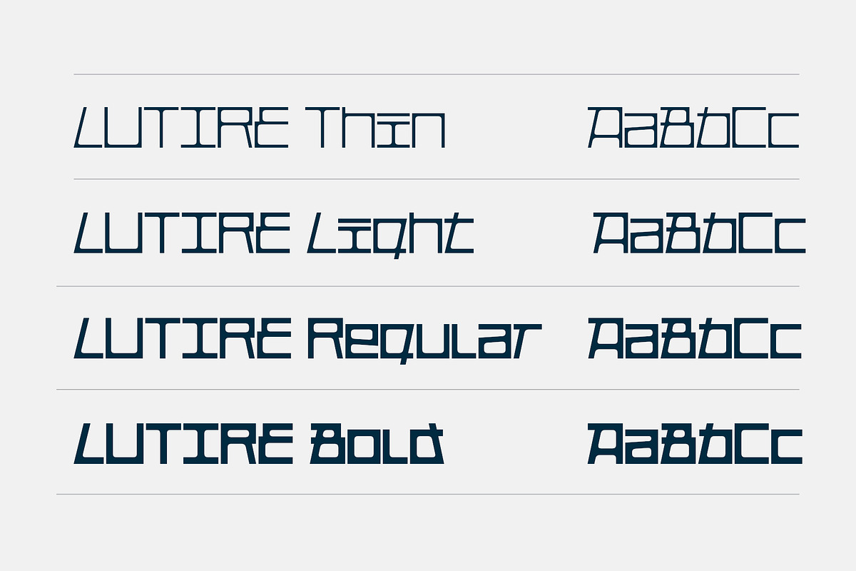 Lutire | Display Font Family, a Sans Serif Font by ESEM (Photo 3 of 6)