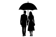 50 Couple Umbrella Silhouette Bundle, an Illustration by Designs_River (Thumbnail 44 of 51)
