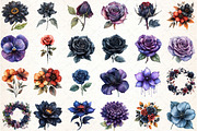 Gothic Flowers Dark Floral Clipart, an Illustration by DreamCafeArt (Thumbnail 2 of 5)