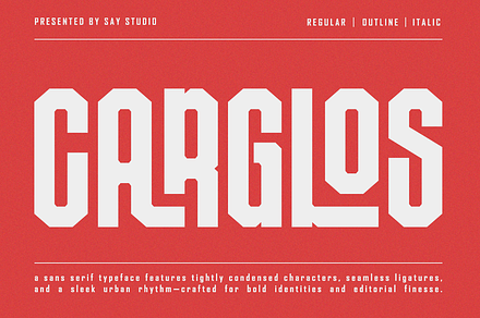 Carglos - Condensed Sans Serif Font, a Sans Serif Font by Say Studio