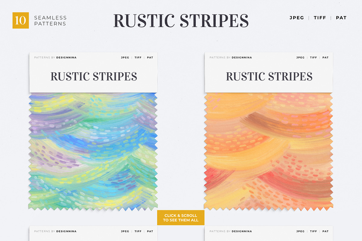 Rustic Stripes Seamless Patterns, a Pattern Graphic by Designnina Shop (Photo 3 of 12)