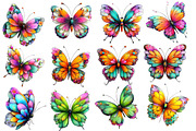 Watercolor Spring Butterfly Clipart, an Illustration by Designworld (Thumbnail 2 of 7)
