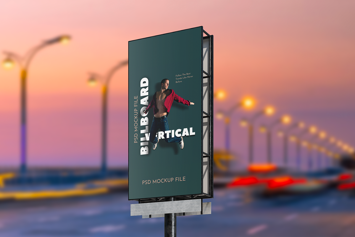 Outdoor Vertical Billboard Mockup, an Advertising Mockup by Se٧enStudio (Photo 3 of 6)
