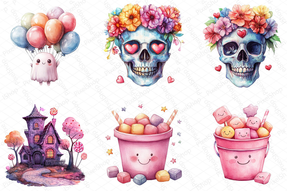 Pink Sweet Halloween Clipart, an Illustration by DreamPrint404 (Photo 4 of 5)