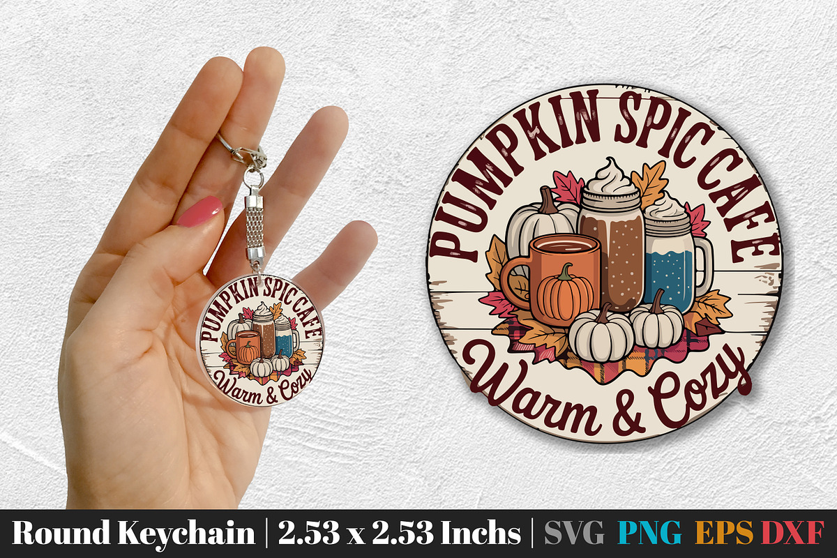 Fall Round Keychain SVG PNG Bundle, an Illustration by Actual Pixel (Photo 12 of 20)