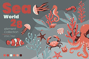 Sea World – Vector Graphic Elements, an Object Graphic by moja doodle (Thumbnail 1 of 3)