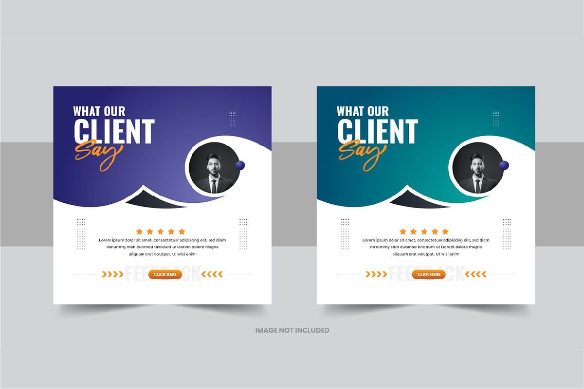 Client feedback social media post, a Social Media Template by Pavel_design