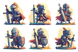 knight medieval cartoon. man in, an Object Illustration by Stock-Smart-Start