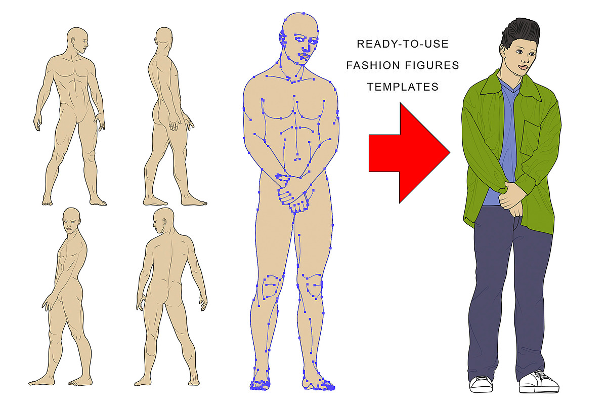 100 Vector Male Fashion Templates, a Healthcare Illustration by Simple Design (Photo 2 of 3)