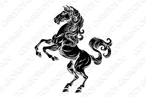 Horse Crest Rampant Coat Of Arms