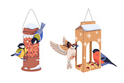 Bird feeders, houses for birds set, an Animal Illustration by Good Studio (Thumbnail 2 of 4)