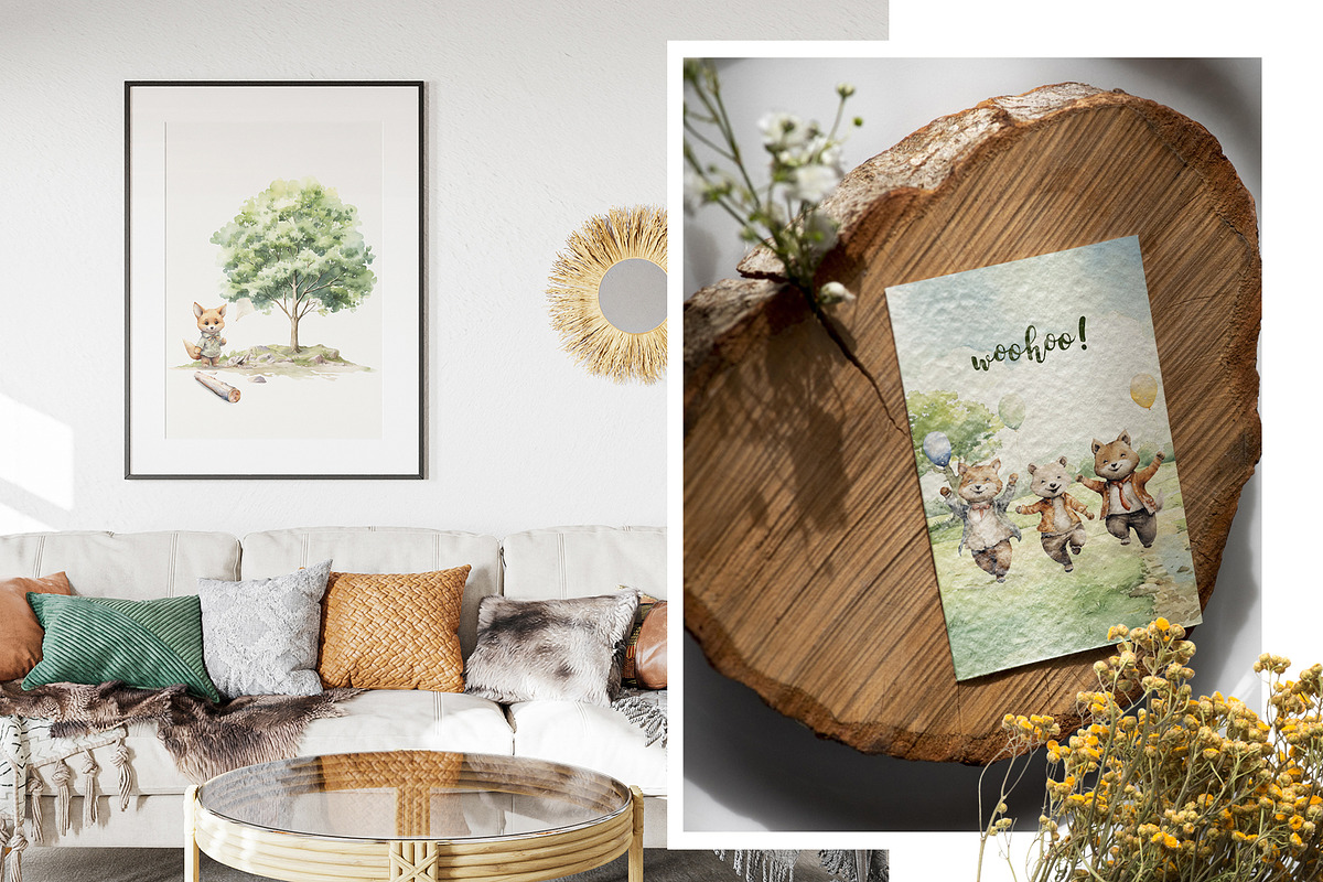 Woodland Birthday Celebration, an Animal Illustration by ApetekMarket (Photo 2 of 15)