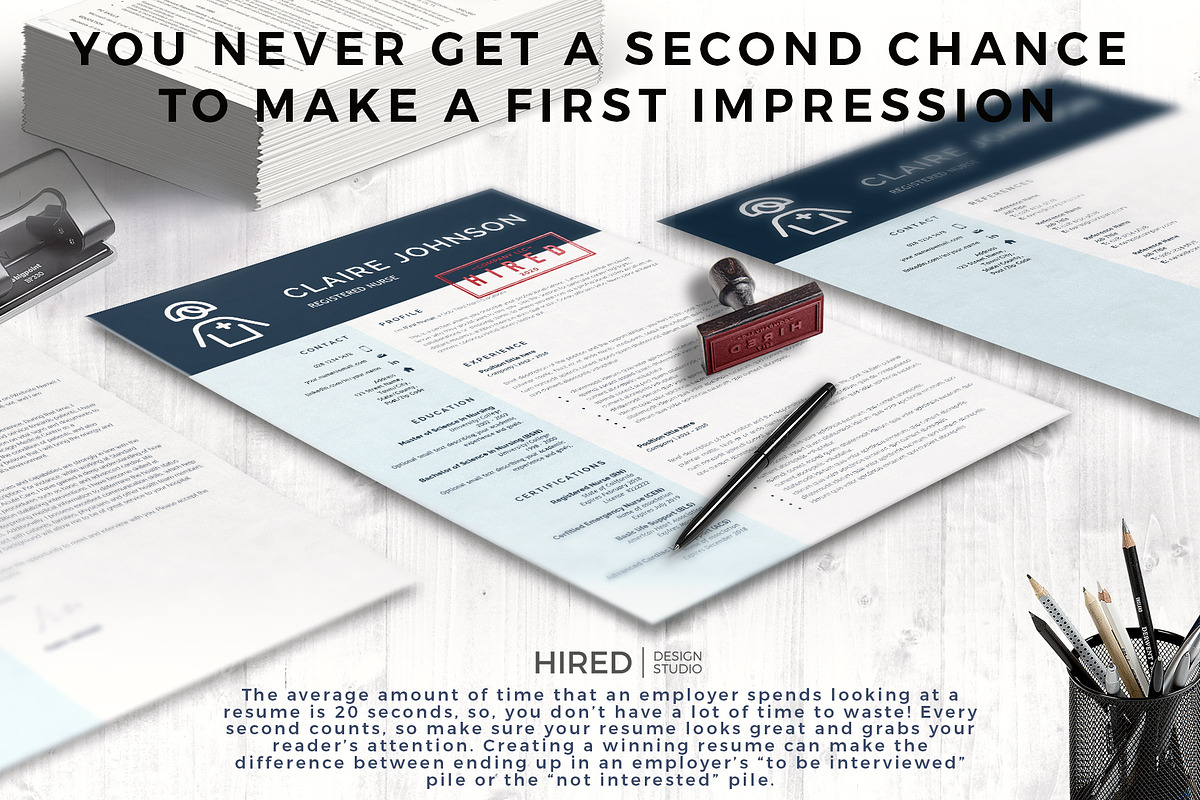 Nurse Resume Template | Nursing CV, a Resume Template by HIRED Design Studio (Photo 10 of 12)