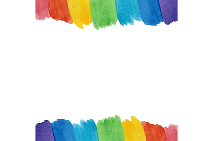 Water color rainbow frame