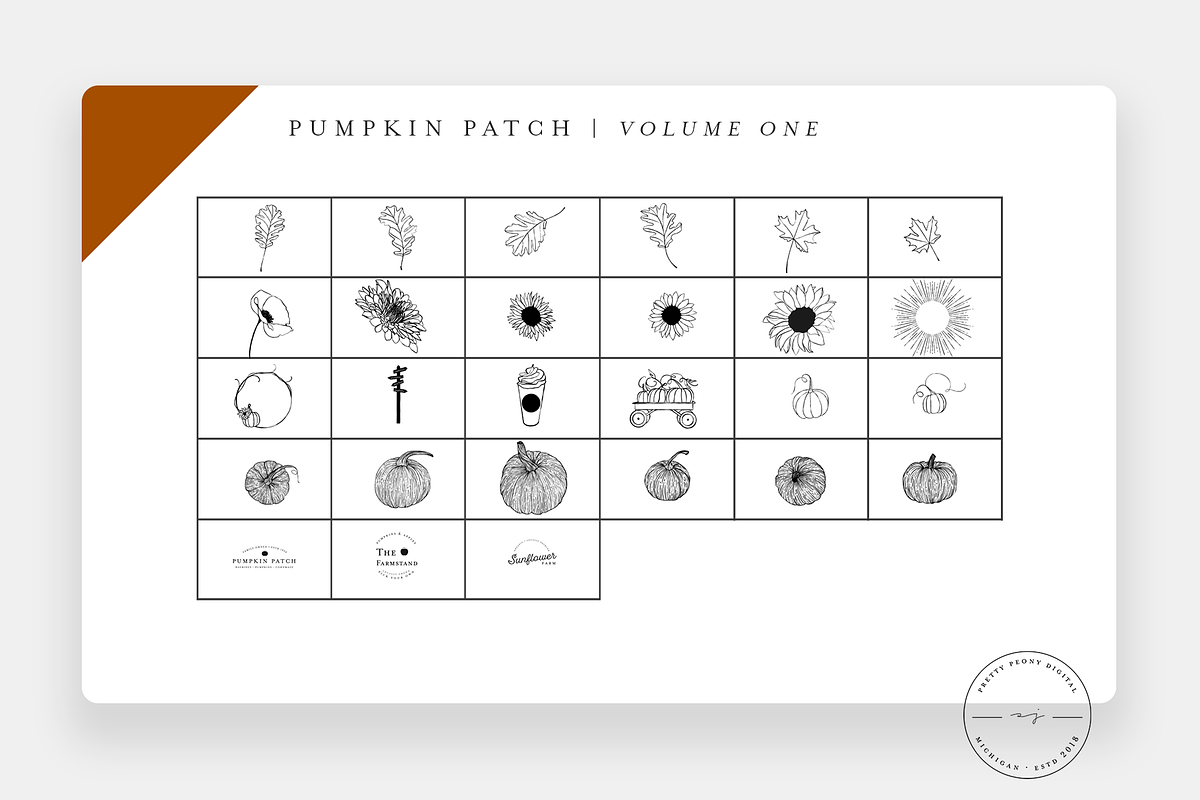 Pumpkin Patch Procreate Stamps + PNG, a Brush Add-On by SorrDesign (Photo 2 of 7)