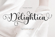Delightica - Handwritten Script Font, a Script Font by Timurtype (Thumbnail 1 of 7)