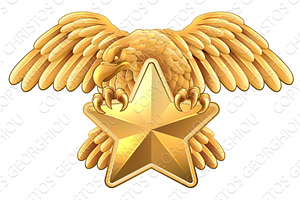 Eagle Star Symbol Crest Banner, an Object Illustration by Christos Georghiou