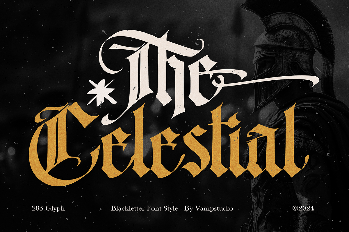 The celestial - Blackletter Font, a Blackletter Font by Vampstudio (Photo 1 of 13)