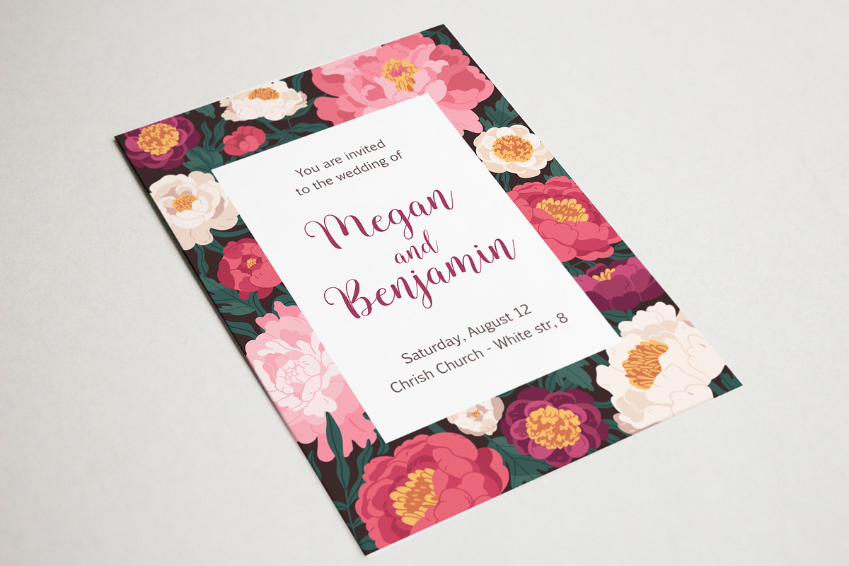 Floral wedding invitation cards set, a Decorative Illustration by Good Studio (Photo 5 of 5)