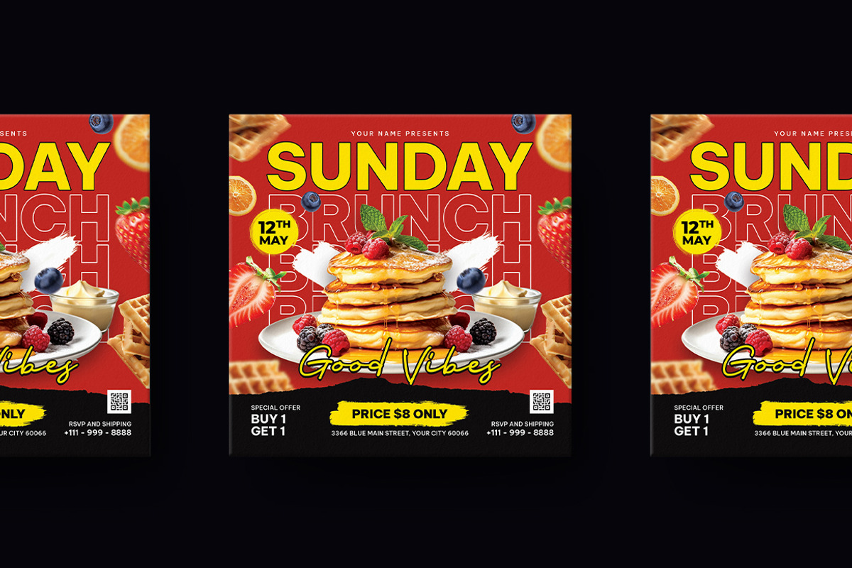 Brunch Sunday Social Media, a Social Media Template by iDoodle Studio (Photo 2 of 4)
