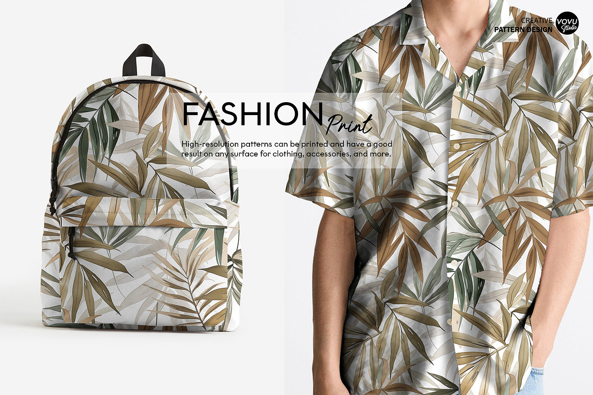 Wild leaves Seamless Pattern Design, a Pattern Graphic by VOVU Studio (Photo 3 of 7)
