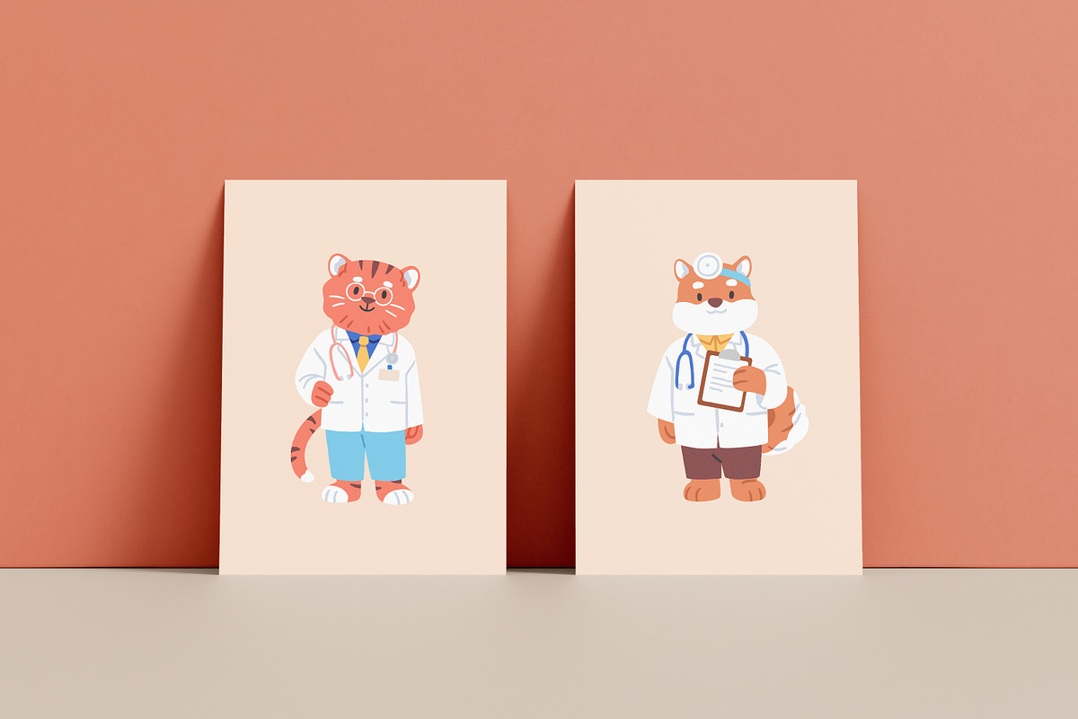 Cute, funny animal doctors set, an Animal Illustration by Good Studio (Photo 8 of 8)