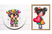 Valentine Girls Clipart, an Illustration by Designworld (Thumbnail 3 of 6)