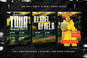 6 Dj Tour Flyer Template - Photoshop, a Flyer Template by Azruca