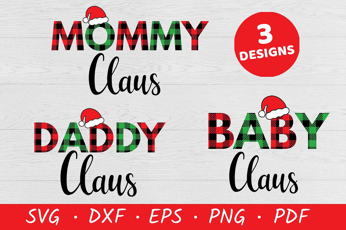 Family Claus Buffalo Plaid Set, an Object Graphic by Irina Ostapenko (Photo 1 of 5)