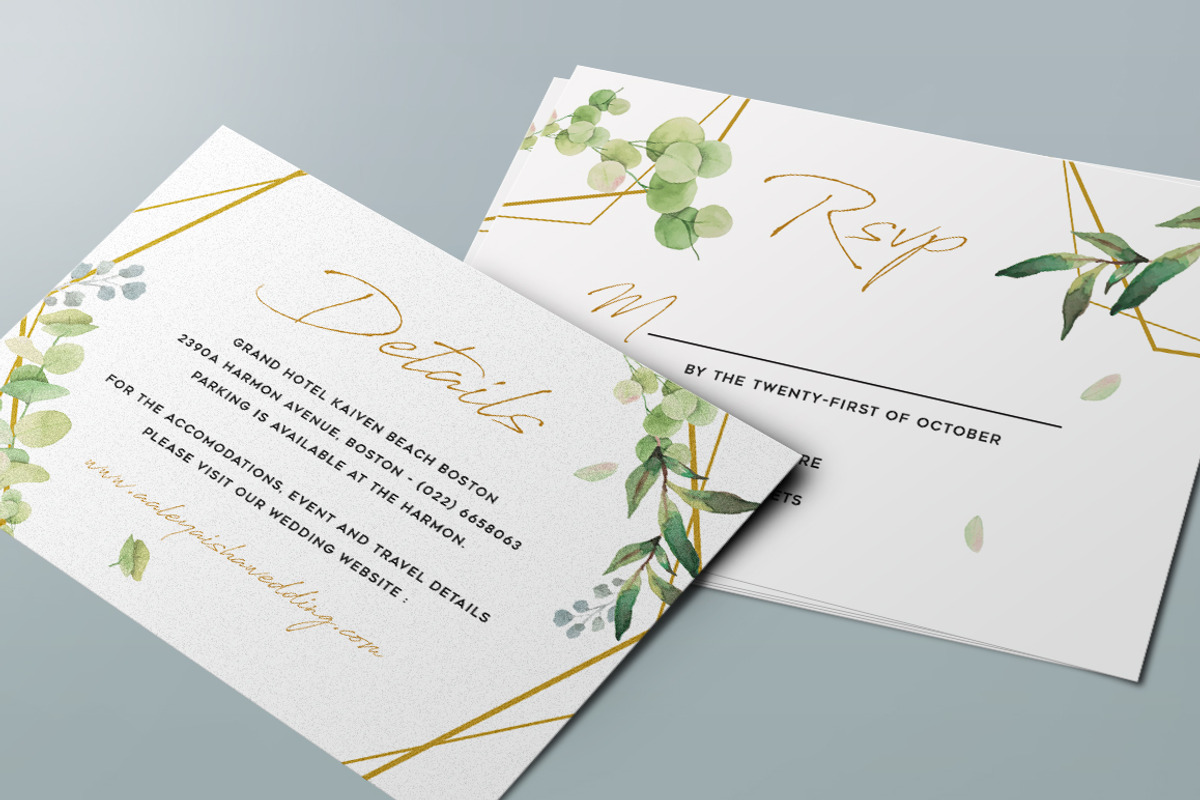 Geometric Wedding Invitation, an Invitation Template by Aarley Kaiven