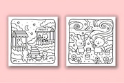 Dreamy Fuzzy Cute Coloring Pages, an Animal Illustration by Design Station (Thumbnail 3 of 4)