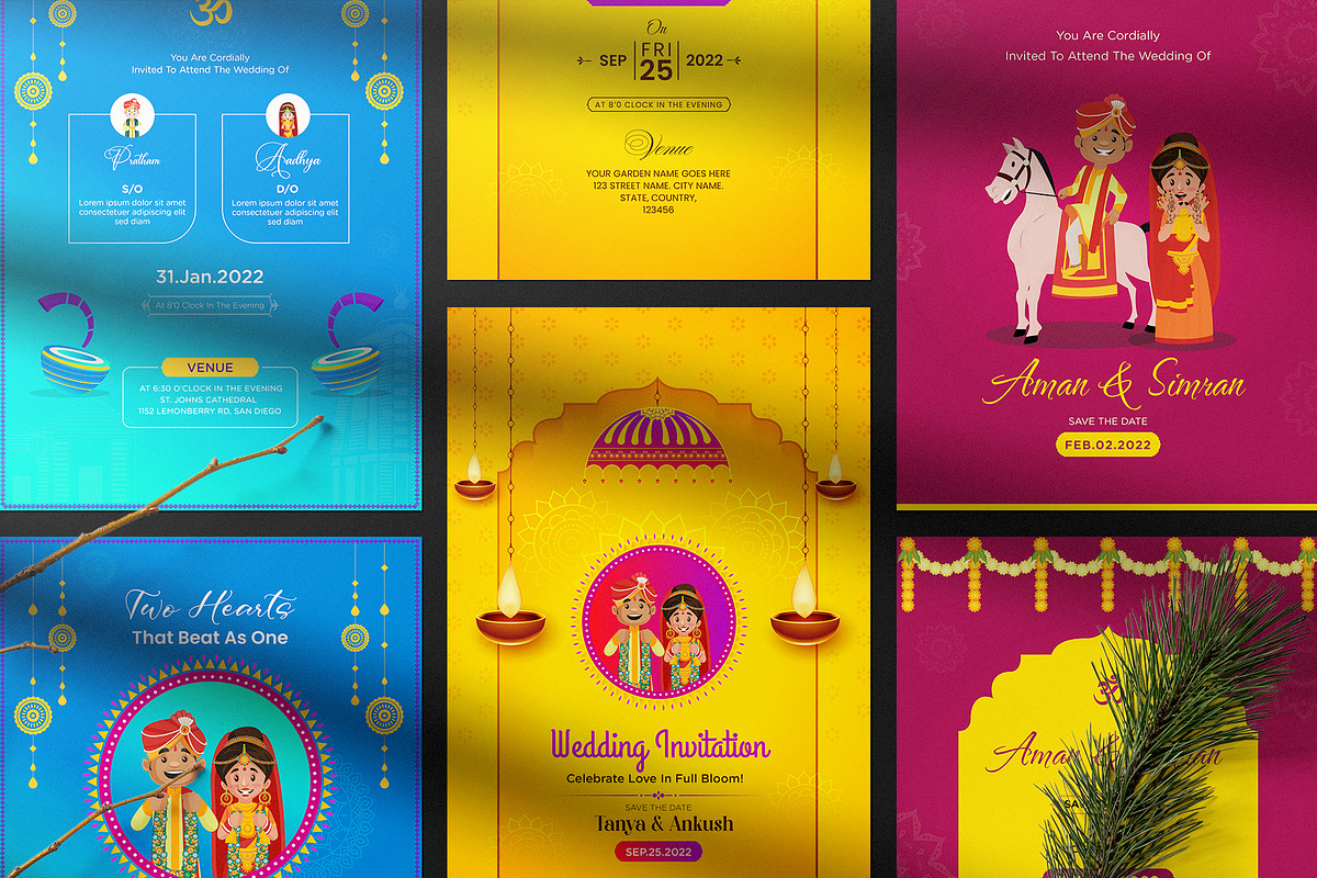 Wedding Invitation Cards Set, an Invitation Template by Creative Hatti (Photo 2 of 6)