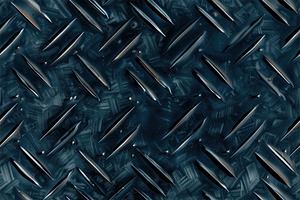Textured seamless black metal surface featuring a diamond plate pattern. The su, a Photo by Textures & Backgrounds