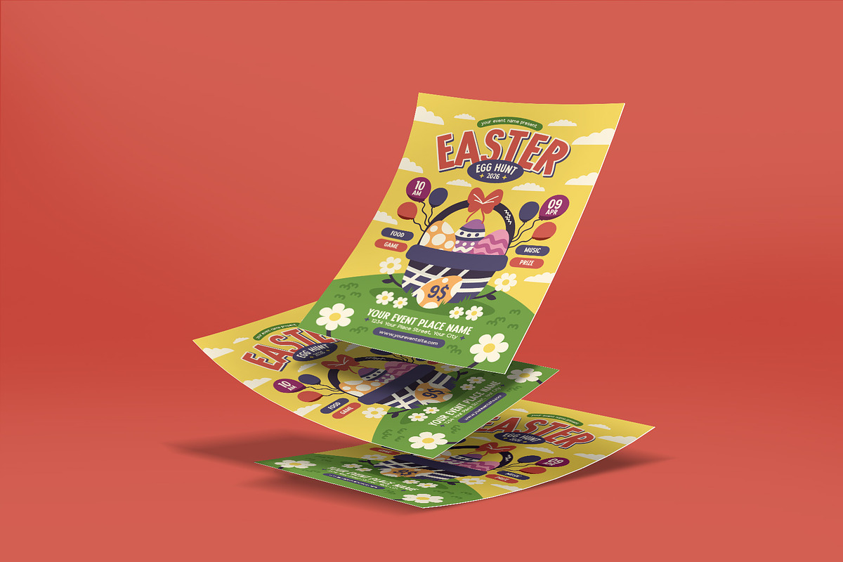 Cute Easter Egg Hunt Flyer, a Flyer Template by Huge Dream Studio (Photo 3 of 5)