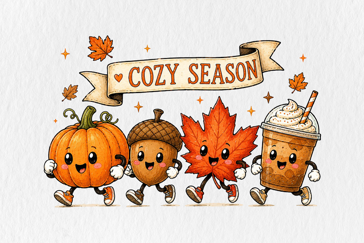 Cozy Season Fall Pumpkin Autumn, a Seasonal Illustration by CraftArtStudio (Photo 1 of 4)