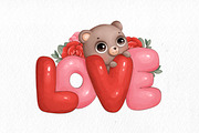 Valentine’s Day watercolour, an Animal Illustration by designs.svkl (Thumbnail 4 of 7)