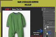 Baby oversized Romper Mockup, a Hoody Mockup by Nora Gad (Thumbnail 2 of 16)