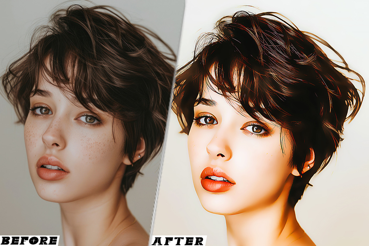 Cleatn Cartoon Retouch Photoshop, an Action Add-On by one-touch (Photo 6 of 9)