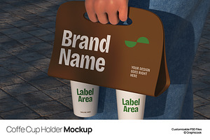 Coffee Cup Holder Mockup, a Cups & Container Mockup by graphicook