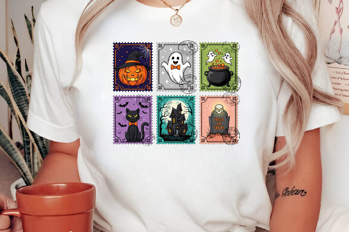 Retro Halloween Cat Ghost Png, an Illustration by CreationArt (Photo 2 of 5)