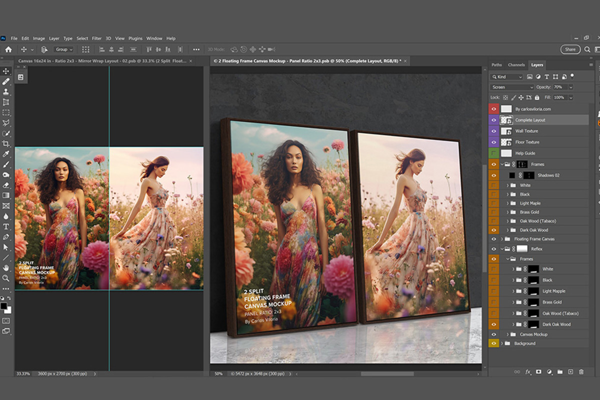2 Floating Frame Canvas Mockup R-2x3, a Merchandise Mockup by Mockups by Carlos Viloria (Photo 3 of 7)