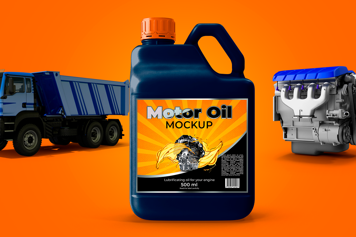 Bottle Motor Oil Mockup, a Mockup by rogeriomarcos (Photo 3 of 7)