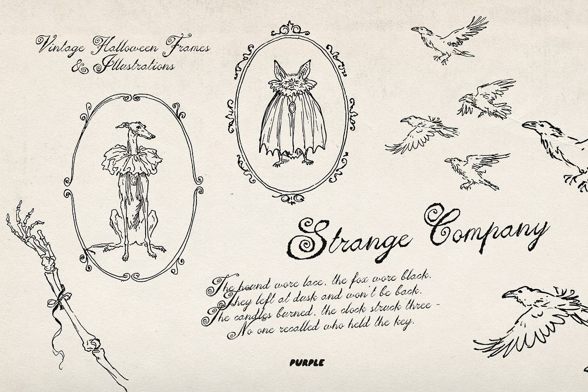 Strange Company Halloween Line Art, a Decorative Illustration by Purple (Photo 2 of 14)