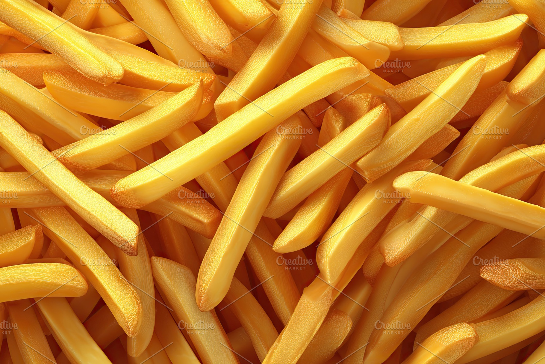 Golden crispy French fries piled high on a rustic wooden surface ready to enjoy, a Food & Drink Photo by AlyaAnd