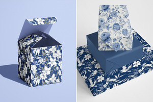 Blue On White Floral Patterns