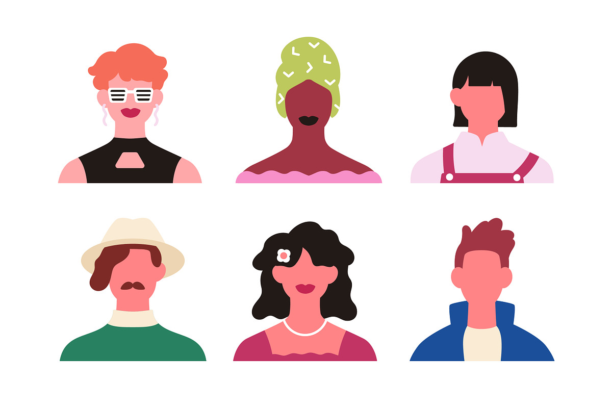 People face avatars, portraits set, a Person Illustration by Good Studio (Photo 5 of 7)