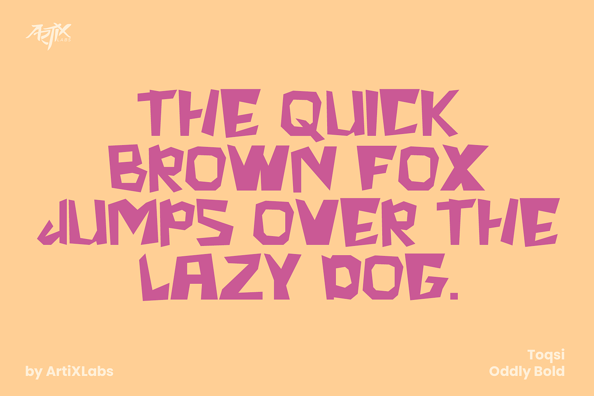 TOQSI Bold Quirky Geometric Typeface, a Script Font by ArtiXLabs (Photo 2 of 10)